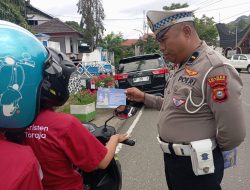 Operasi Zebra Berlangsung Humanis di Jl. Nusantara, Personel Sampaikan Edukasi Keselamatan kepada Pengendara